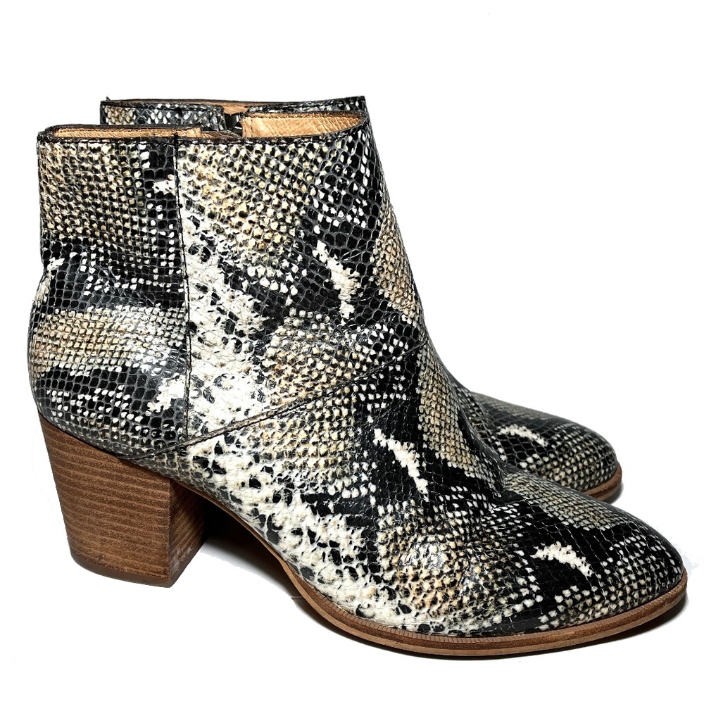 Madewell Booties The Rosie Ankle Snake Embossed Leather MA435